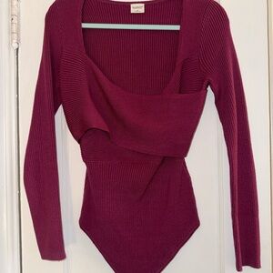 Abercrombie and Fitch magenta sweater bodysuit